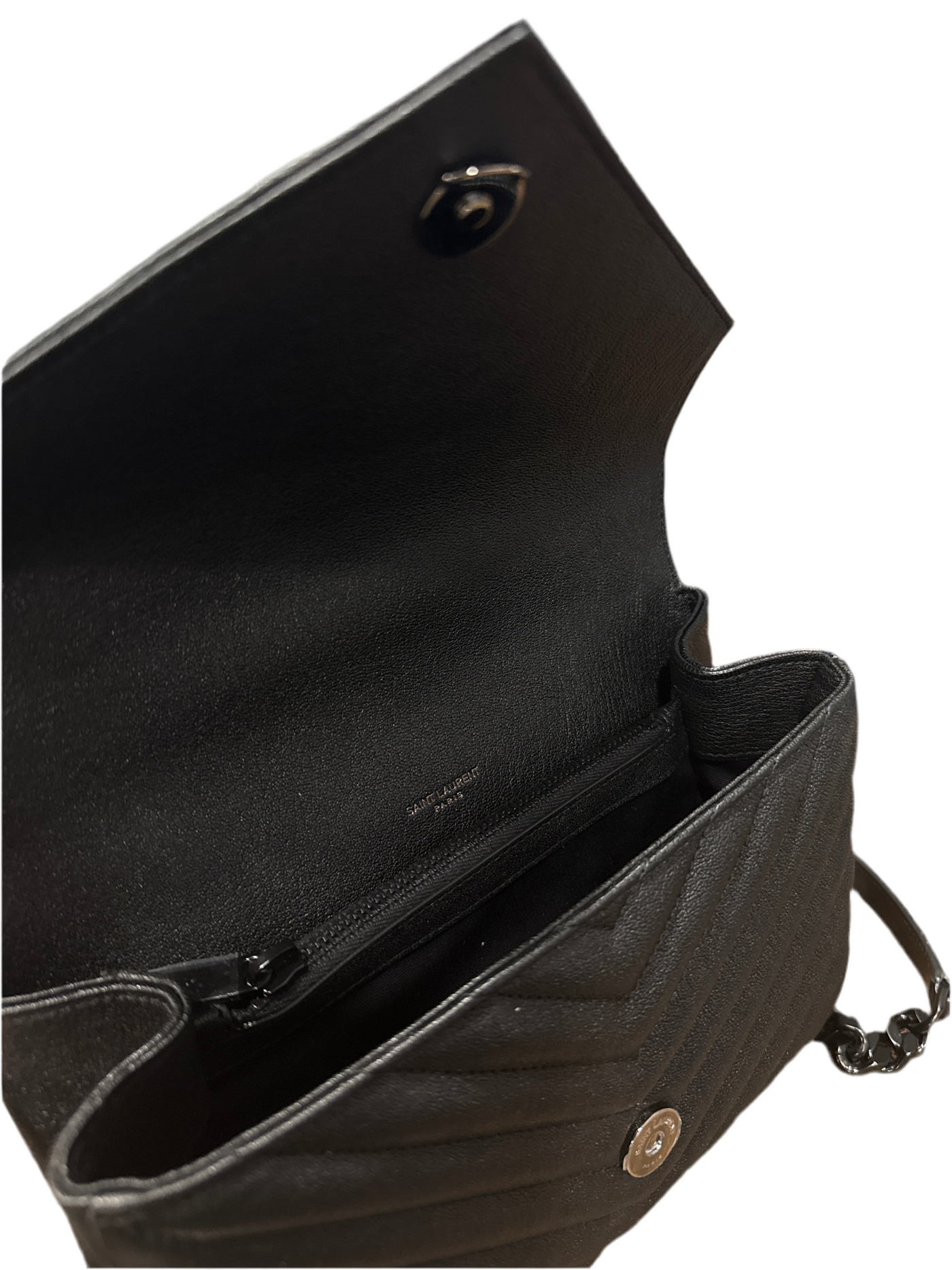 Saint Laurent College Small Bag Quilted Leather Black On Black