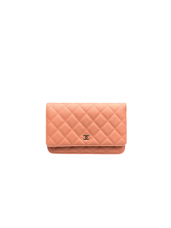 Chanel Quilted Wallet On Chain Coral Pink