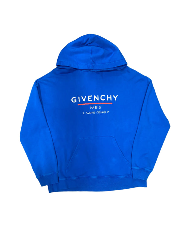 Givenchy Logo Printed Hoodie Blue