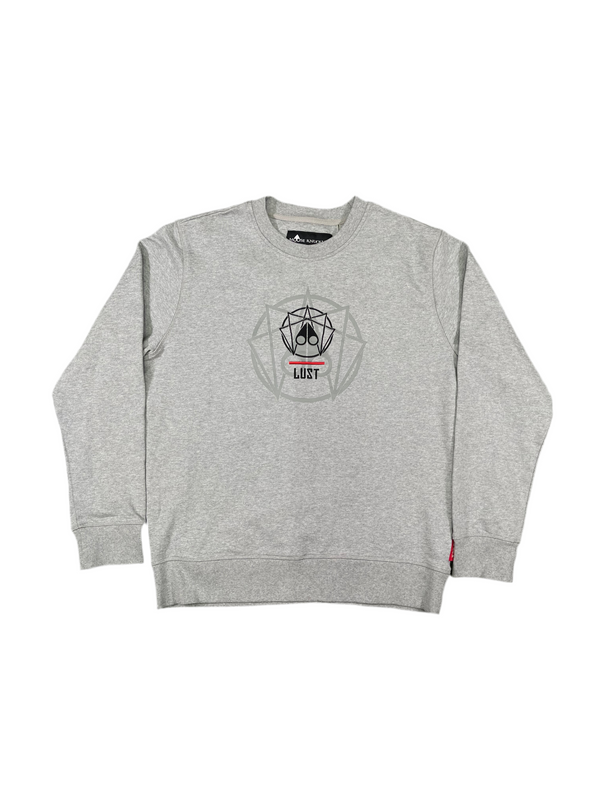 Moose Knuckles Lust Print Crewneck Sweater Light Grey