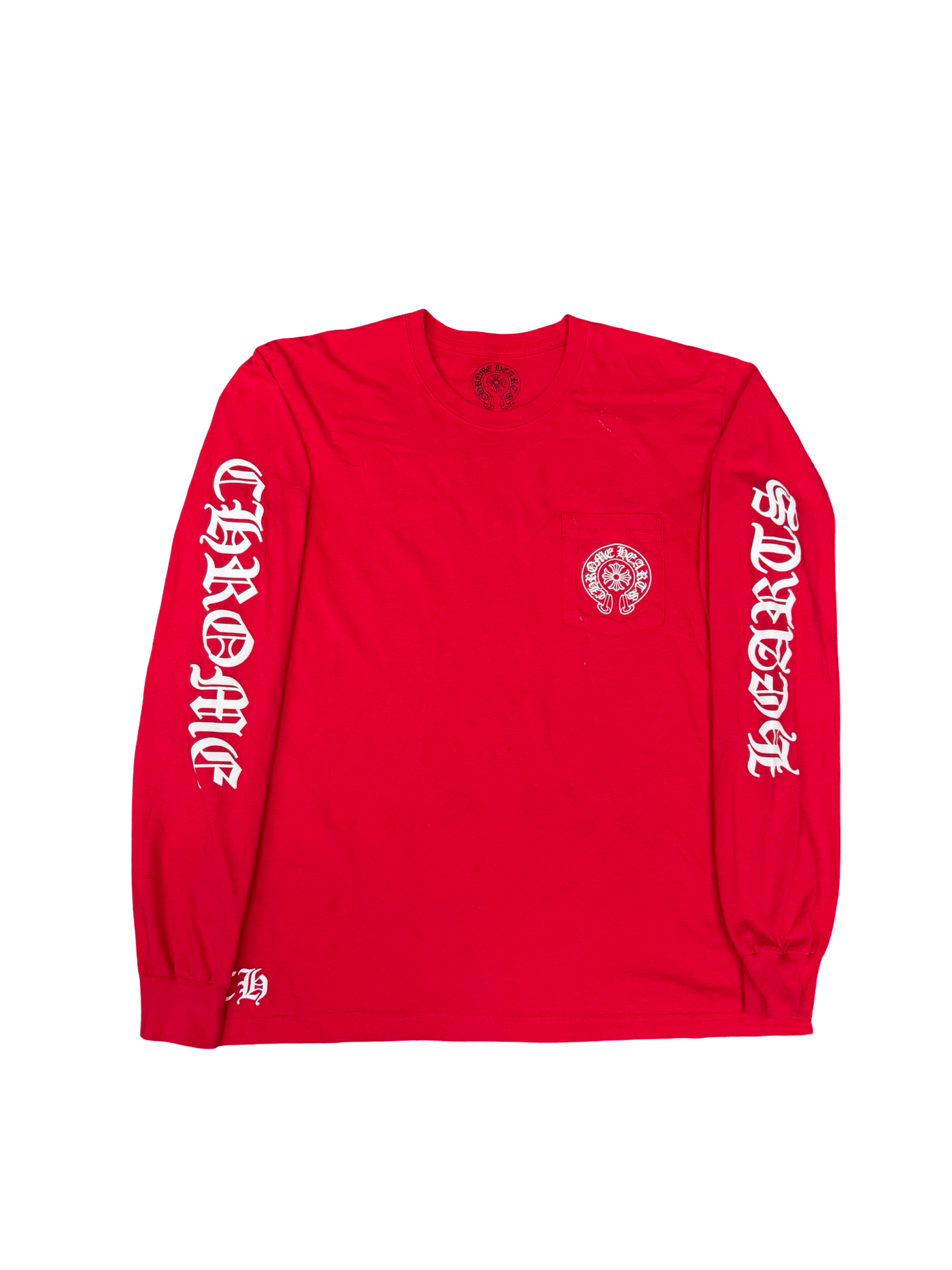 Chrome Hearts Scroll Logo L/S T-Shirt Red White