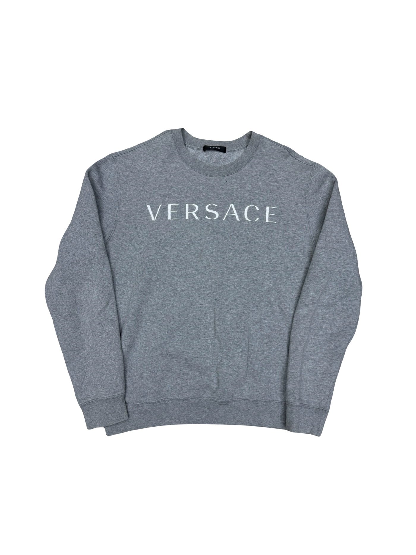 Versace Chest Logo Crewneck Pullover Grey