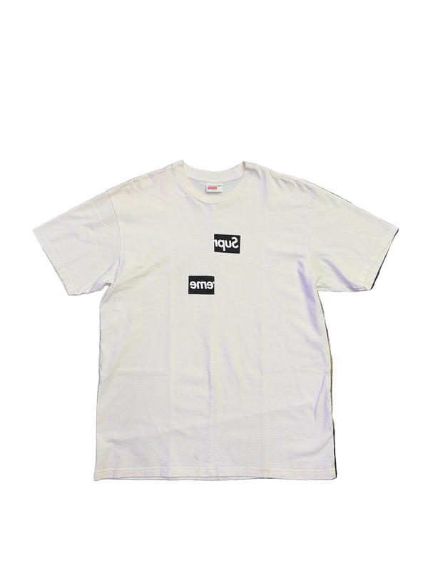 FW18 Supreme x CDG Split Box Logo Tee White