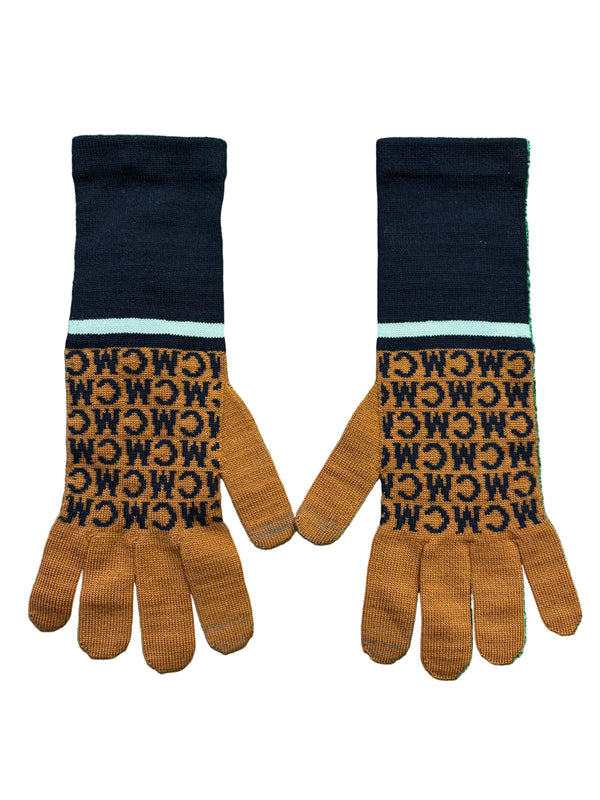 WMNS MCM Colorblock Merino Wool Gloves Cognac