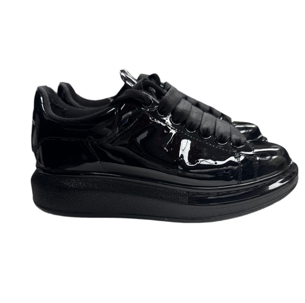 Alexander McQueen Oversized Black Patent Sneakers