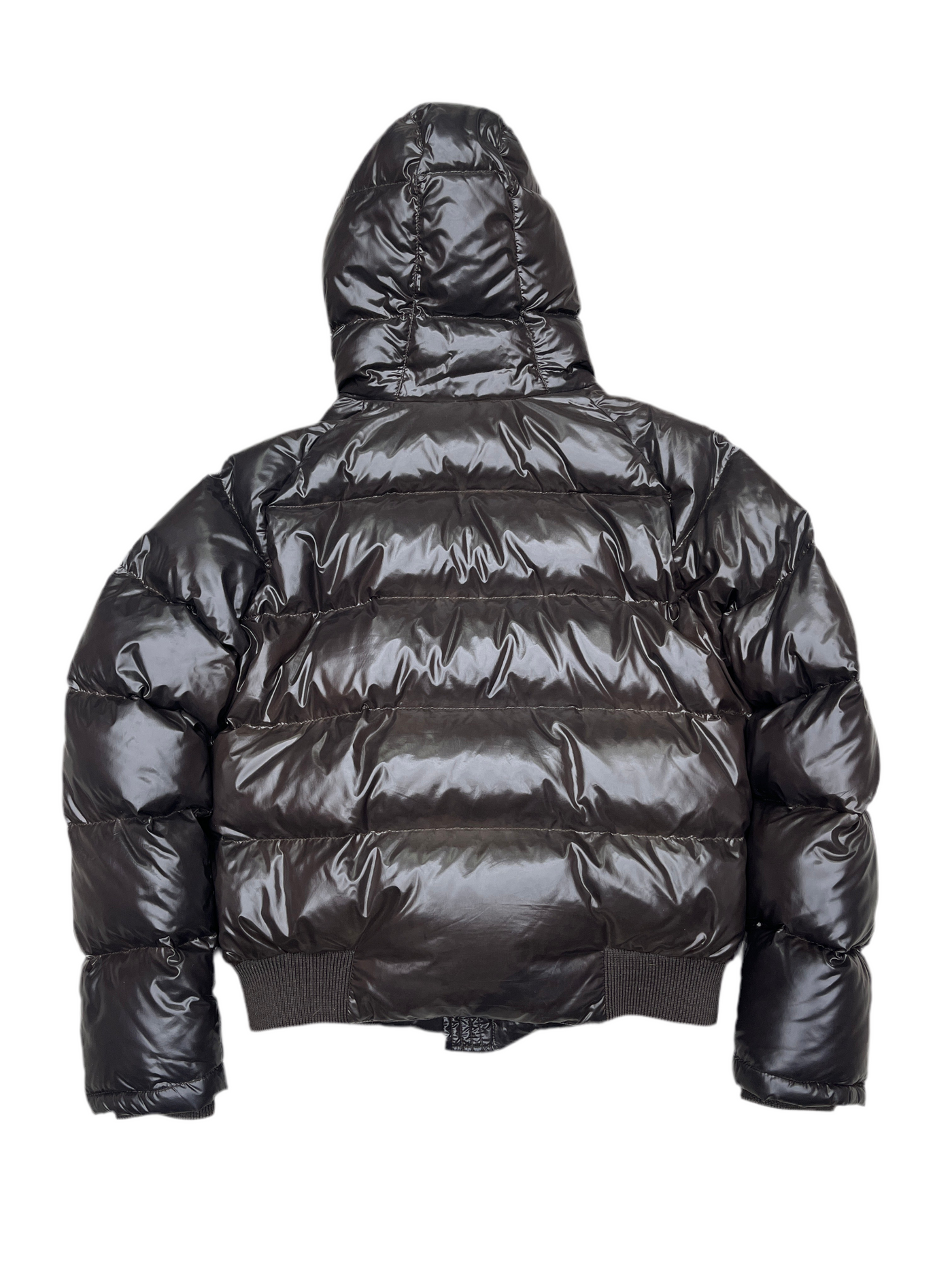 Moncler Bulgari Fur Hooded Puffer Jacket Brown