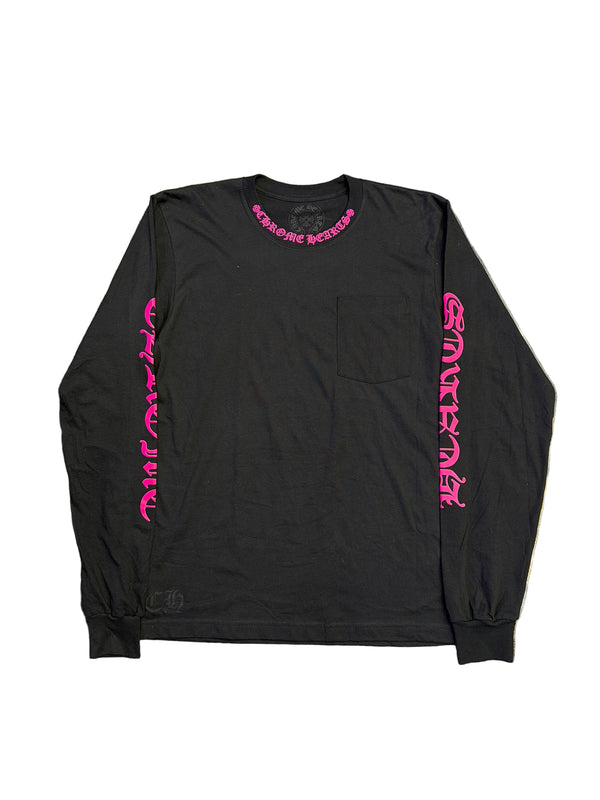 Chrome Hearts Neck Logo L/S Tee Black Pink