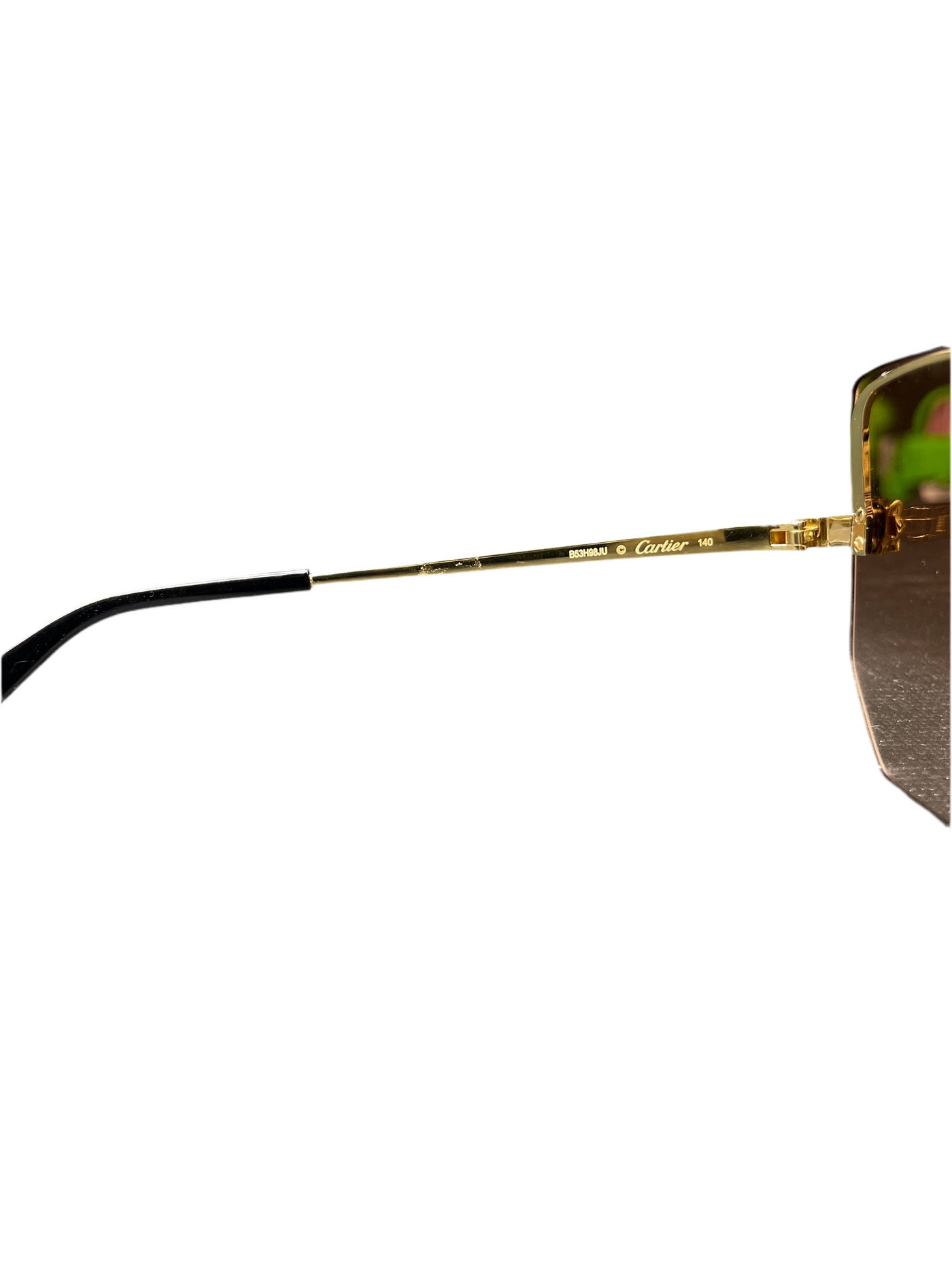 Cartier Panthere Light 24K Gold Plated Square Sunglasses Pink Gradient