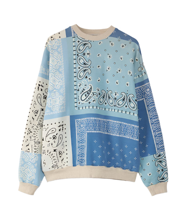 Kapital Bandana Bivouac Sax Blue Crewneck