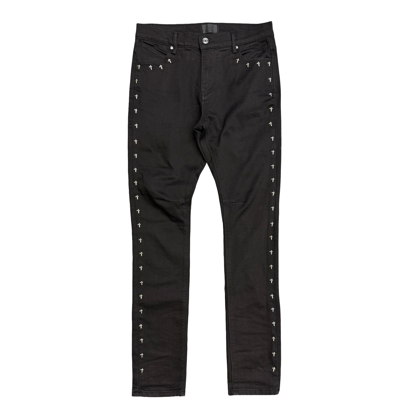 RTA Bryant Studded Black Cross Jeans Black
