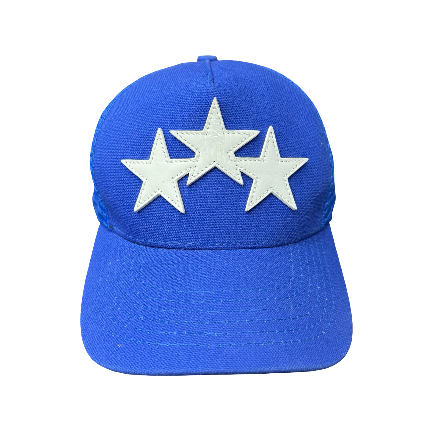 Amiri 3 Star Trucker Hat Pond Blue White