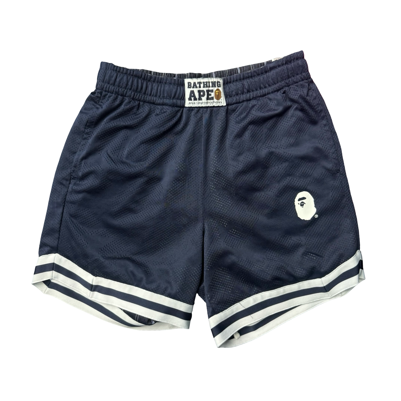 BAPE Multilogo Reversible Relaxed Fit Sweatshorts Navy