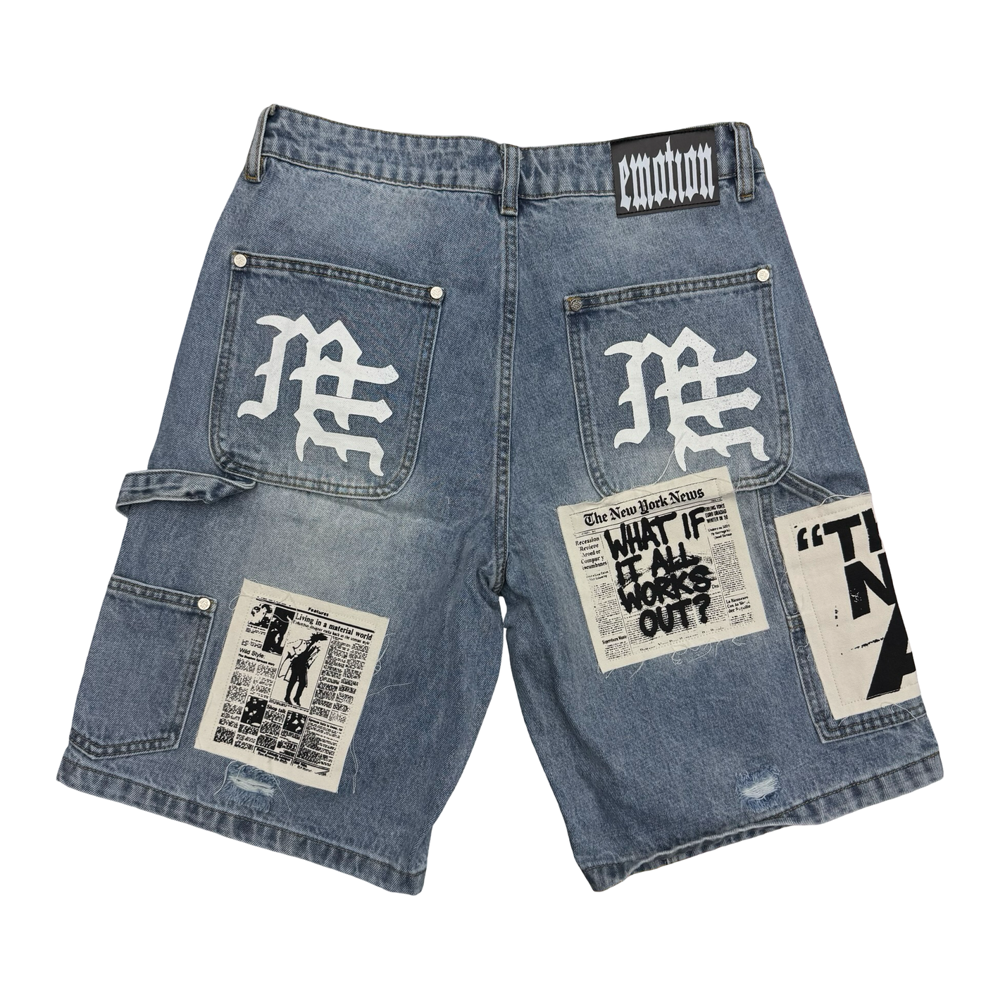 Mixed Emotions AI Jeans Shorts Blue