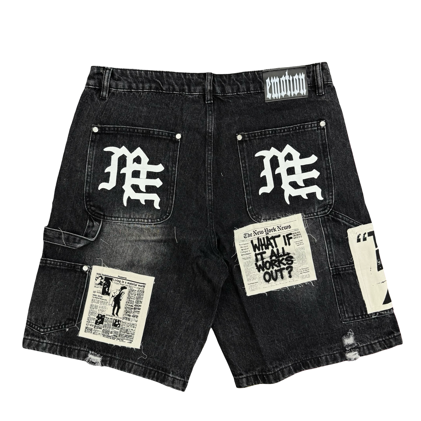 Mixed Emotions AI Jeans Shorts Black