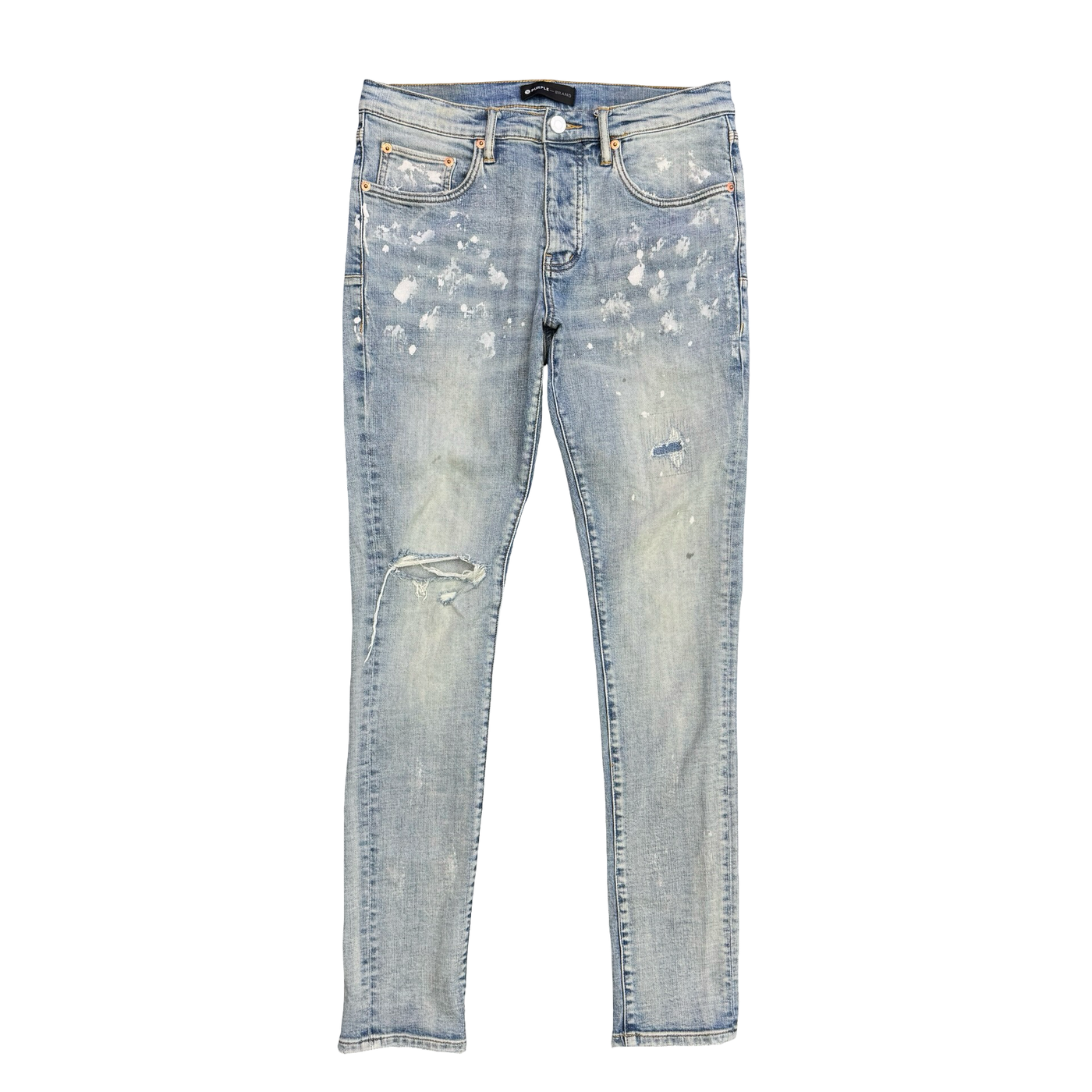 Purple Brand Paint Blowout Jeans Light Indigo