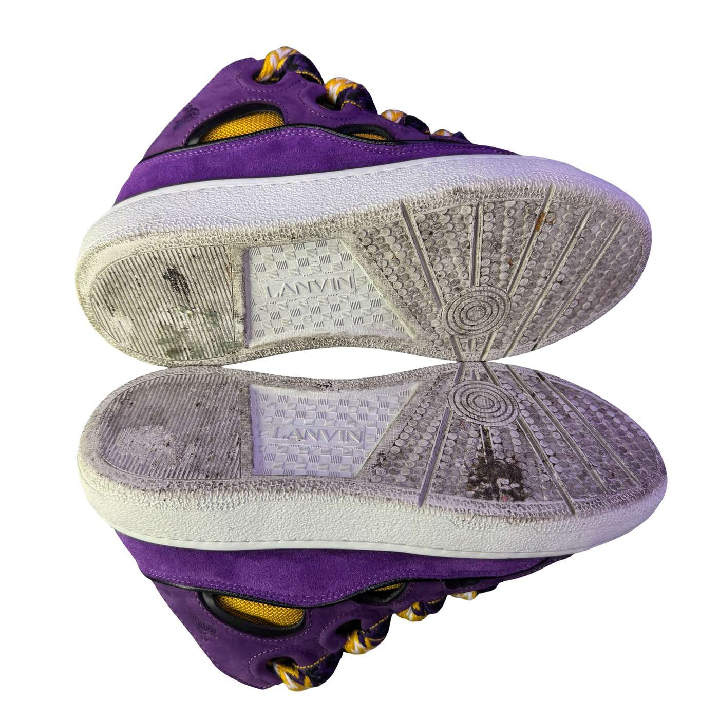 WMNS Lanvin Curb Sneakers Purple Yellow