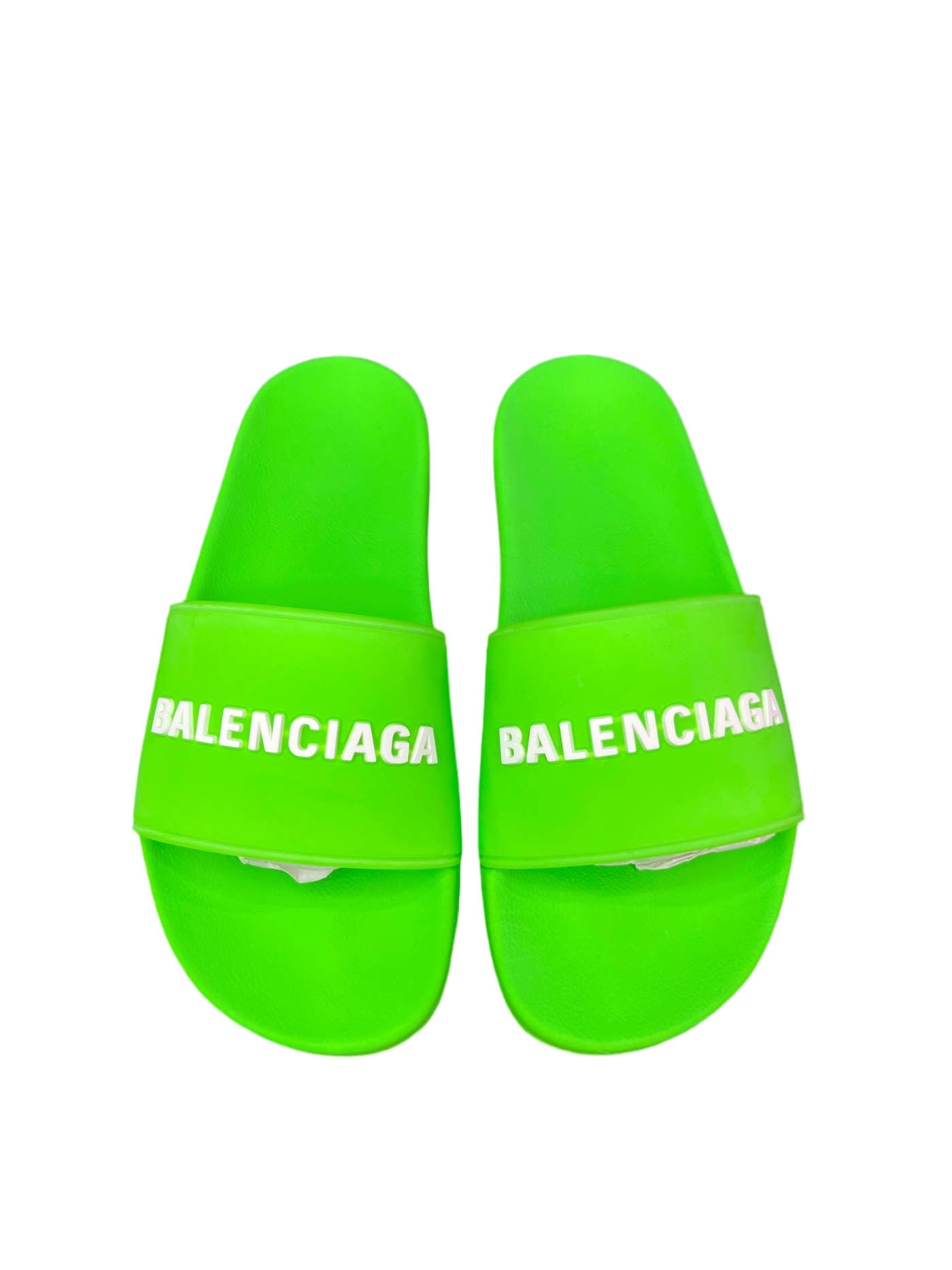 Balenciaga Pool Slides Fluo Green White