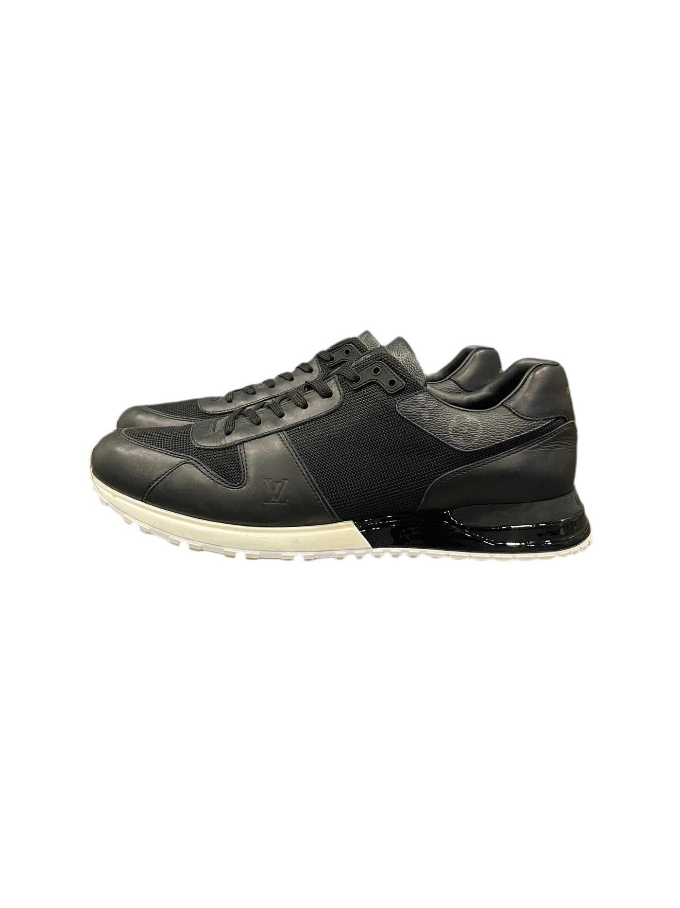 LV Monogram Canvas and Leather Run Away Sneakers Black White