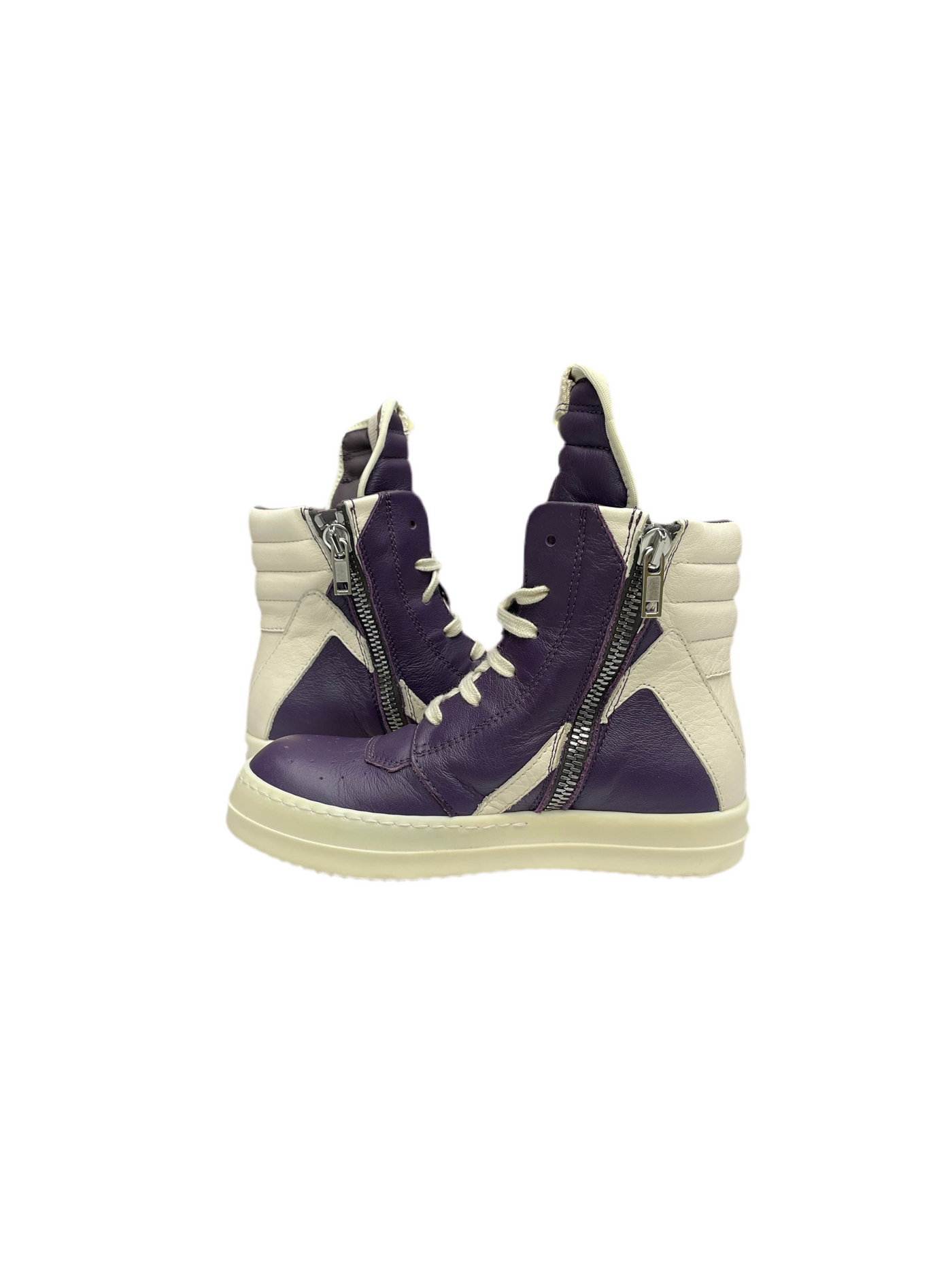 Kids Rick Owen’s Geobaskets High Top Amethyst Milk Purple