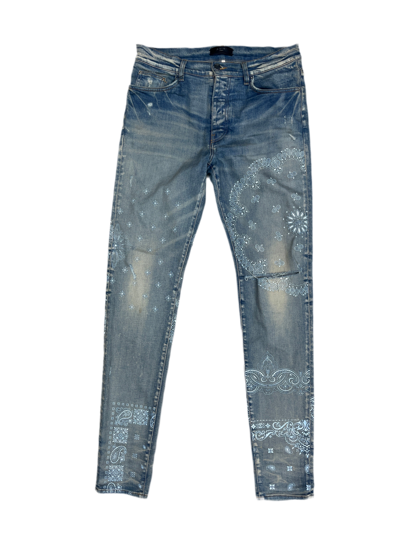 Amiri Distressed Print Effect Jeans