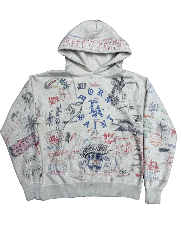 Saint Michael x Born X Raised Graffiti Print Hoodie