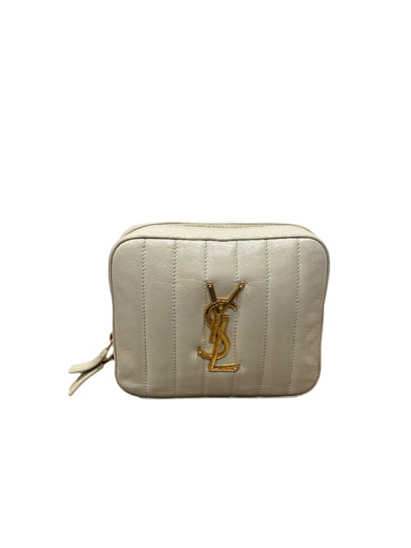 YSL Lambskin Matelasse Vicky Monogram Belt Bag Beige