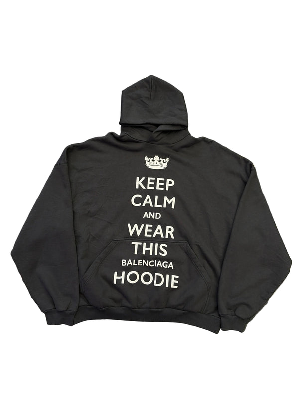 Balenciaga Keep Calm Pullover Hoodie Black
