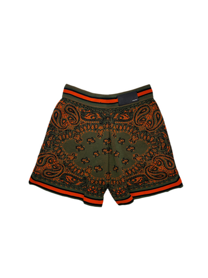 Amiri Bandana B-Ball Shorts Green Orange