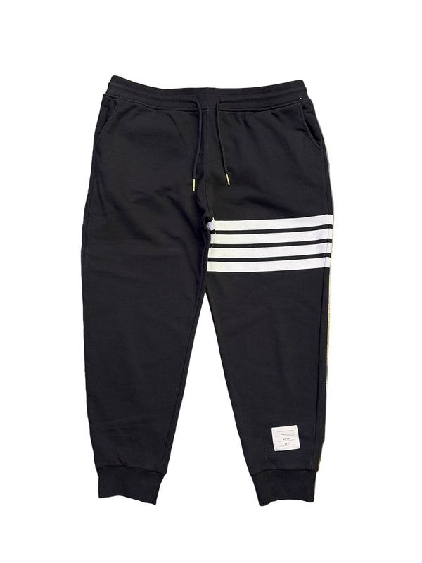 Thom Browne Striped Loopback Jersey Sweatpants Black