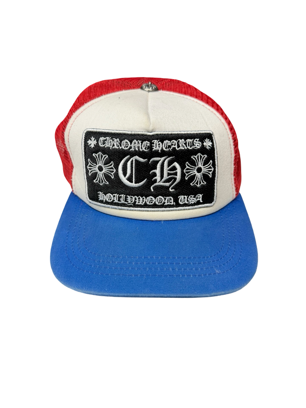 Chrome Hearts Hollywood Trucker Red White Blue