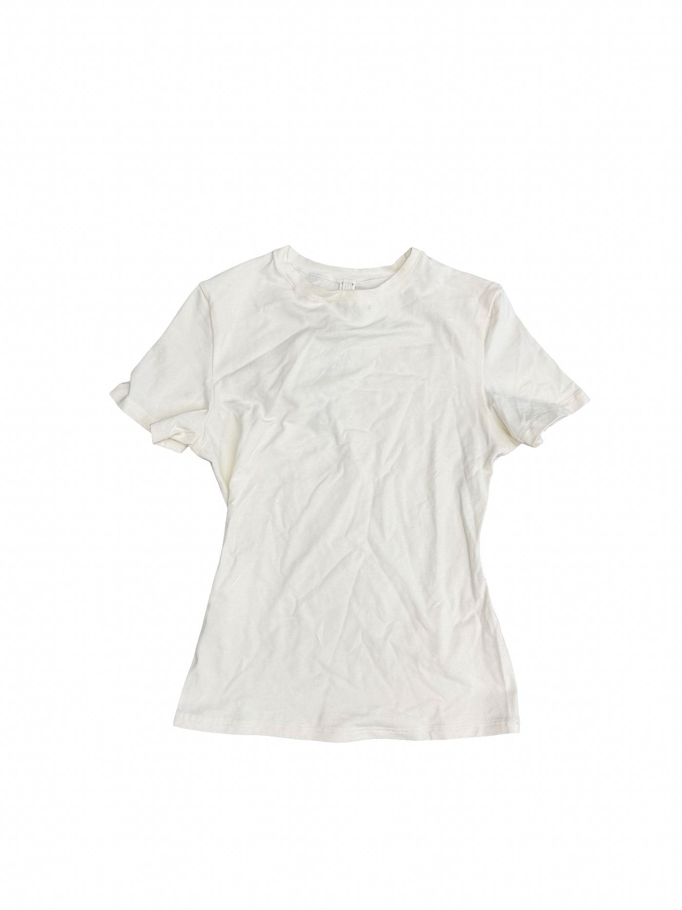 SKIMS Cotton Jersey Crew Neck Top Cream White