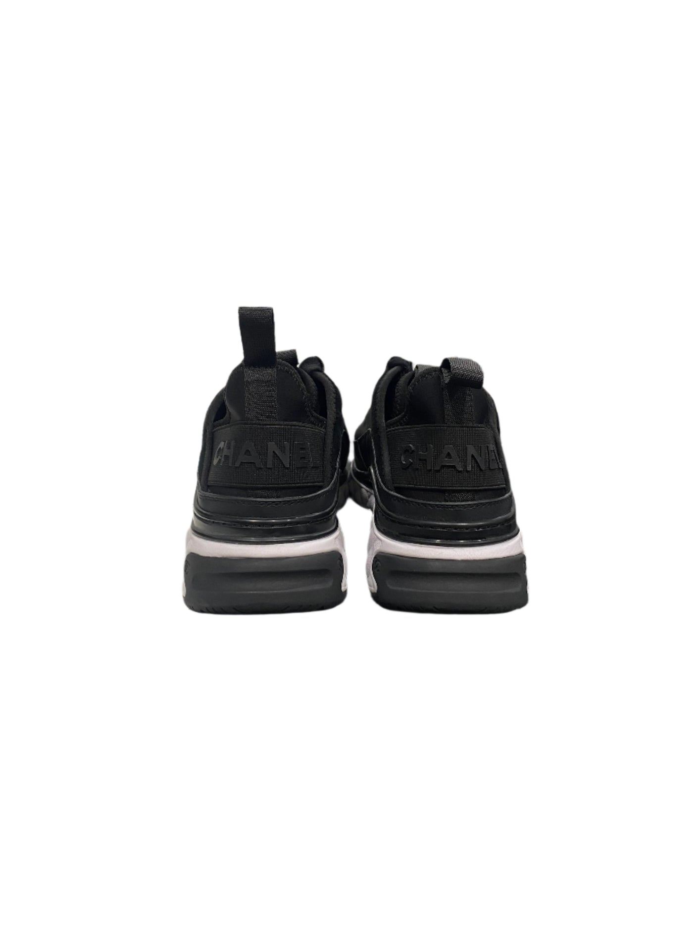 Chanel Low Top Trainer CC Gold Logo Velvet Black