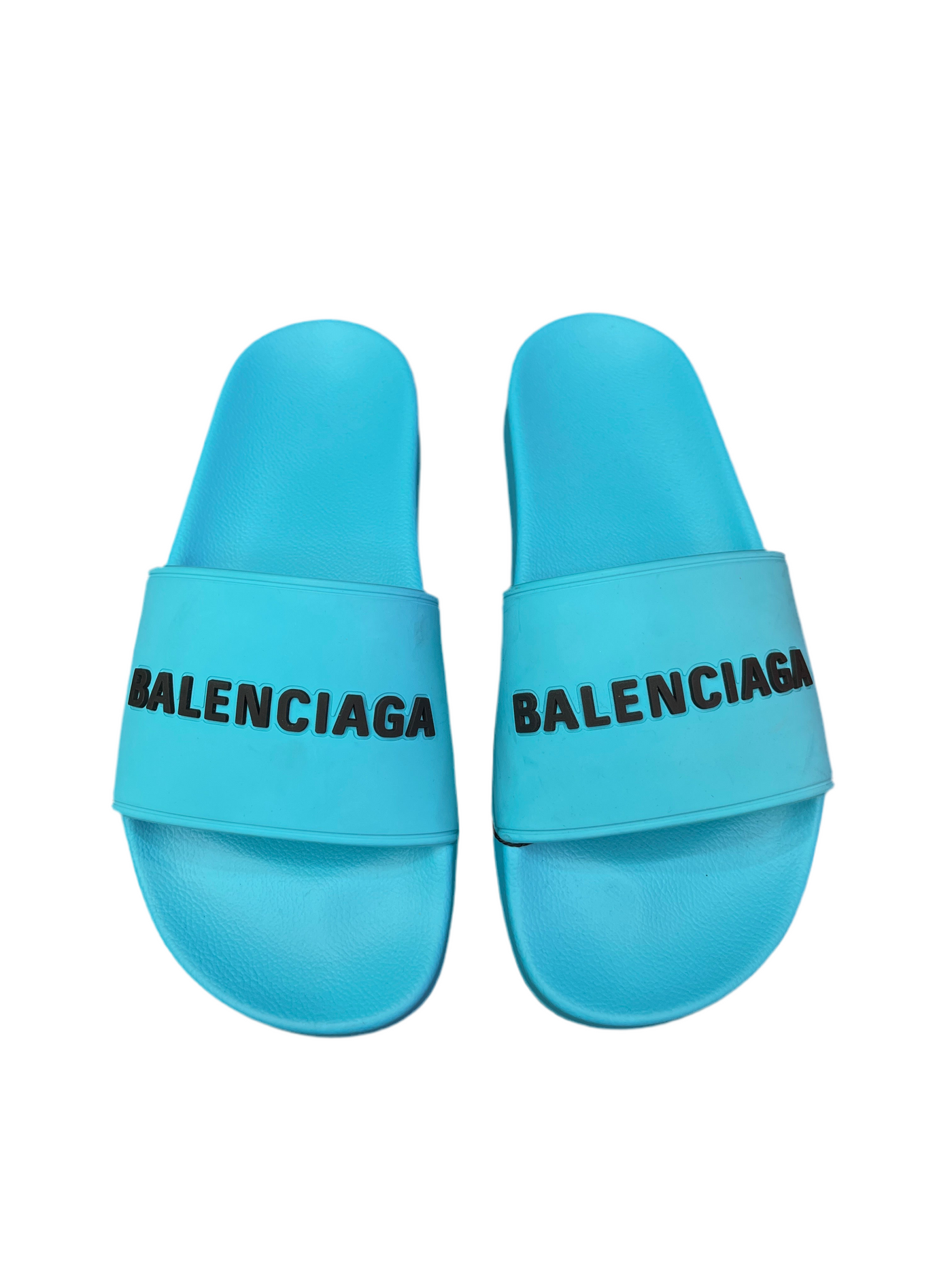 Balenciaga Pool Slides Turquoise Black