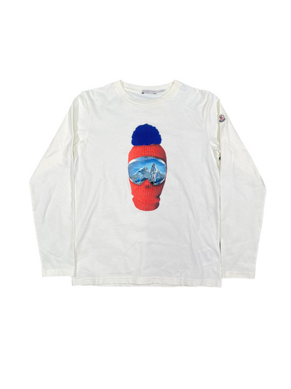 Big Kid Moncler Ski Mask Sweatshirt White