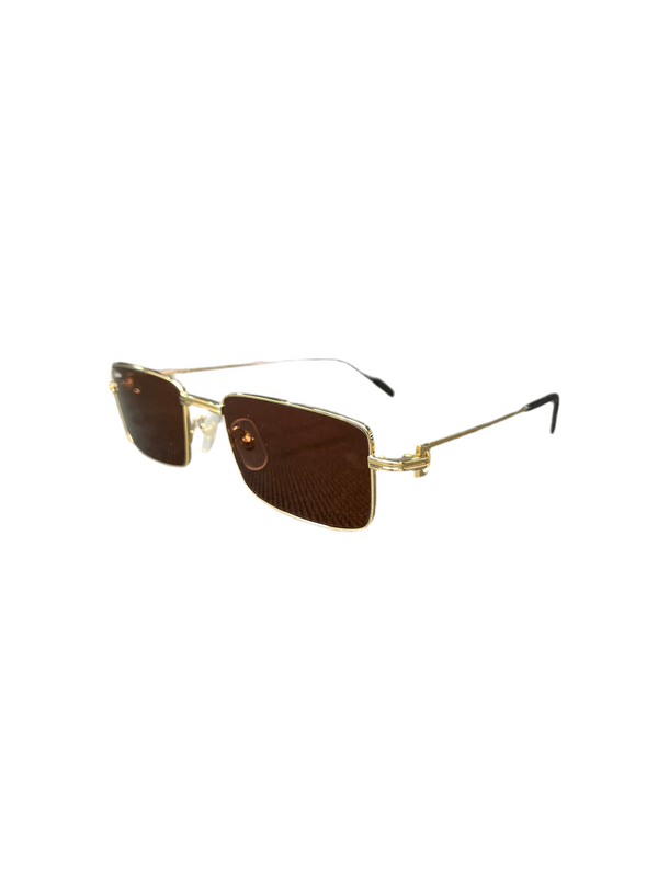 Cartier Gold Rectangle Frame Sunglasses CT0501S 006