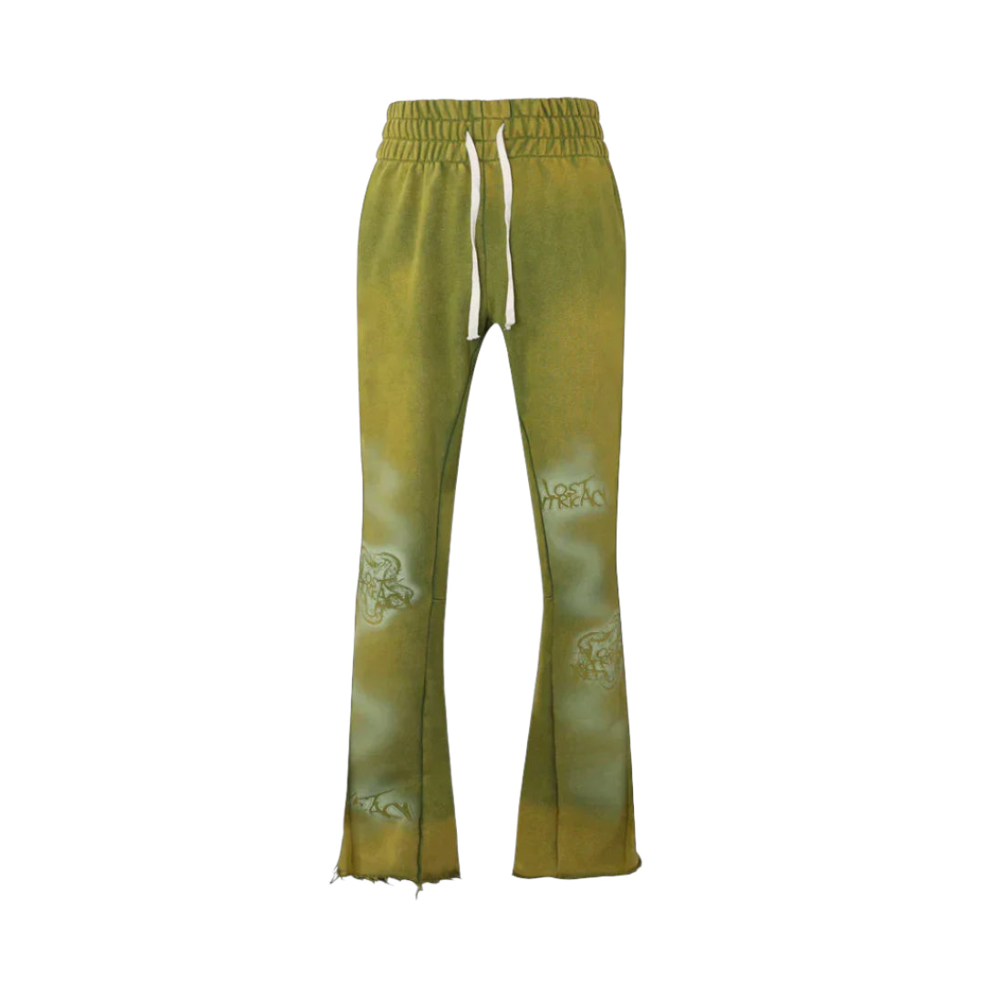 Lost Intricacy Olive Flare Sweatpants