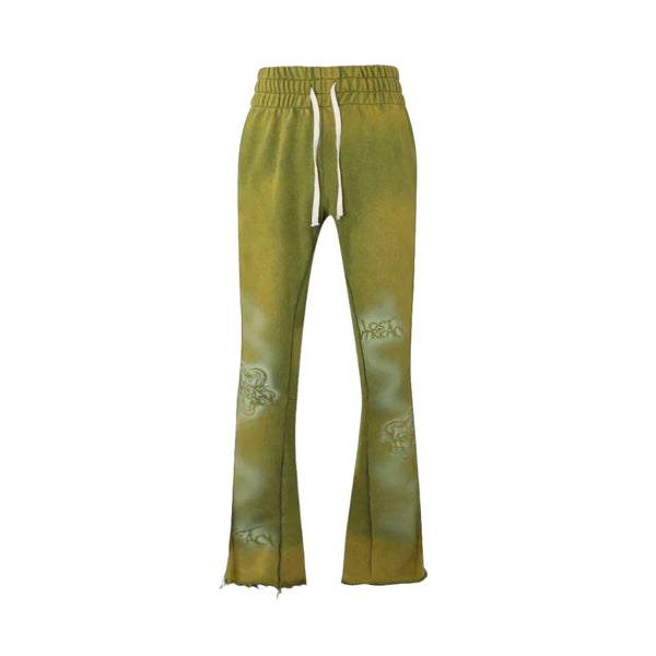 Lost Intricacy Olive Flare Sweatpants