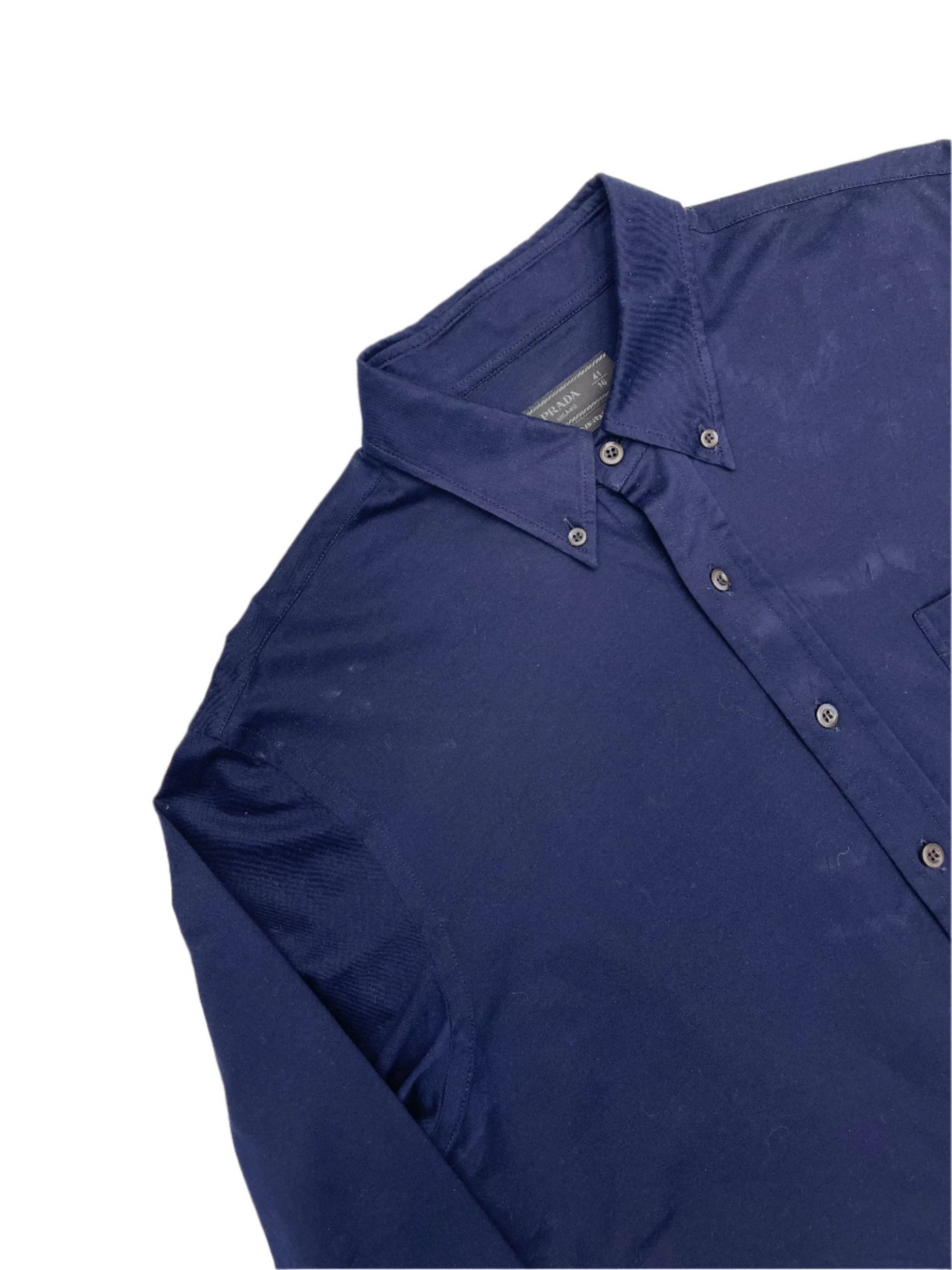 Prada L/S Polo Dress Shirt Navy Blue