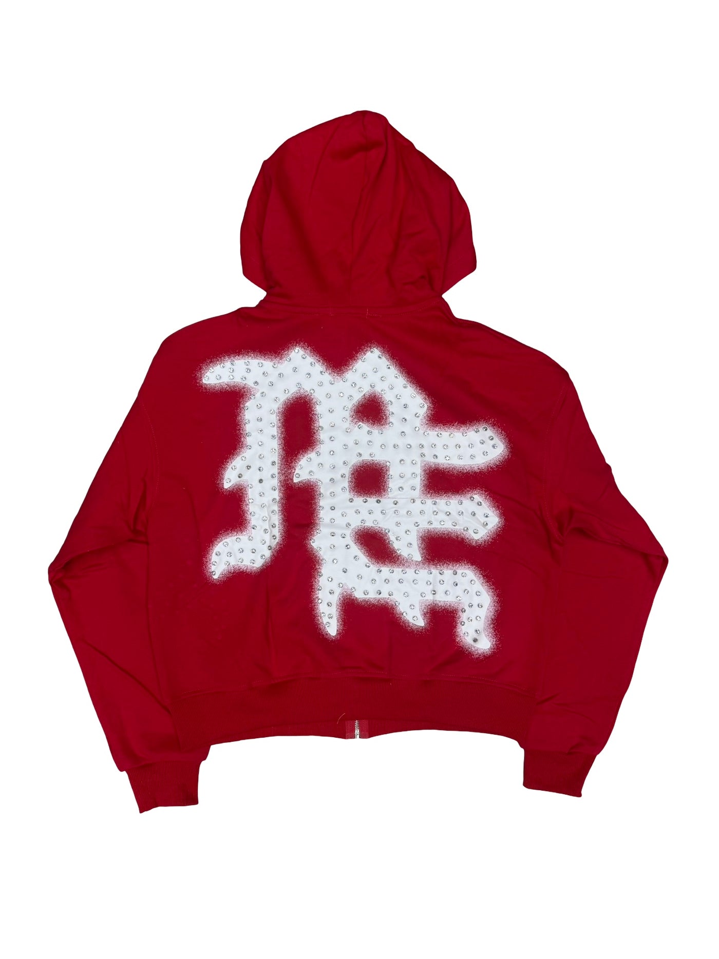 Mixed Emotions “END” Red Rhinestones Hoodie