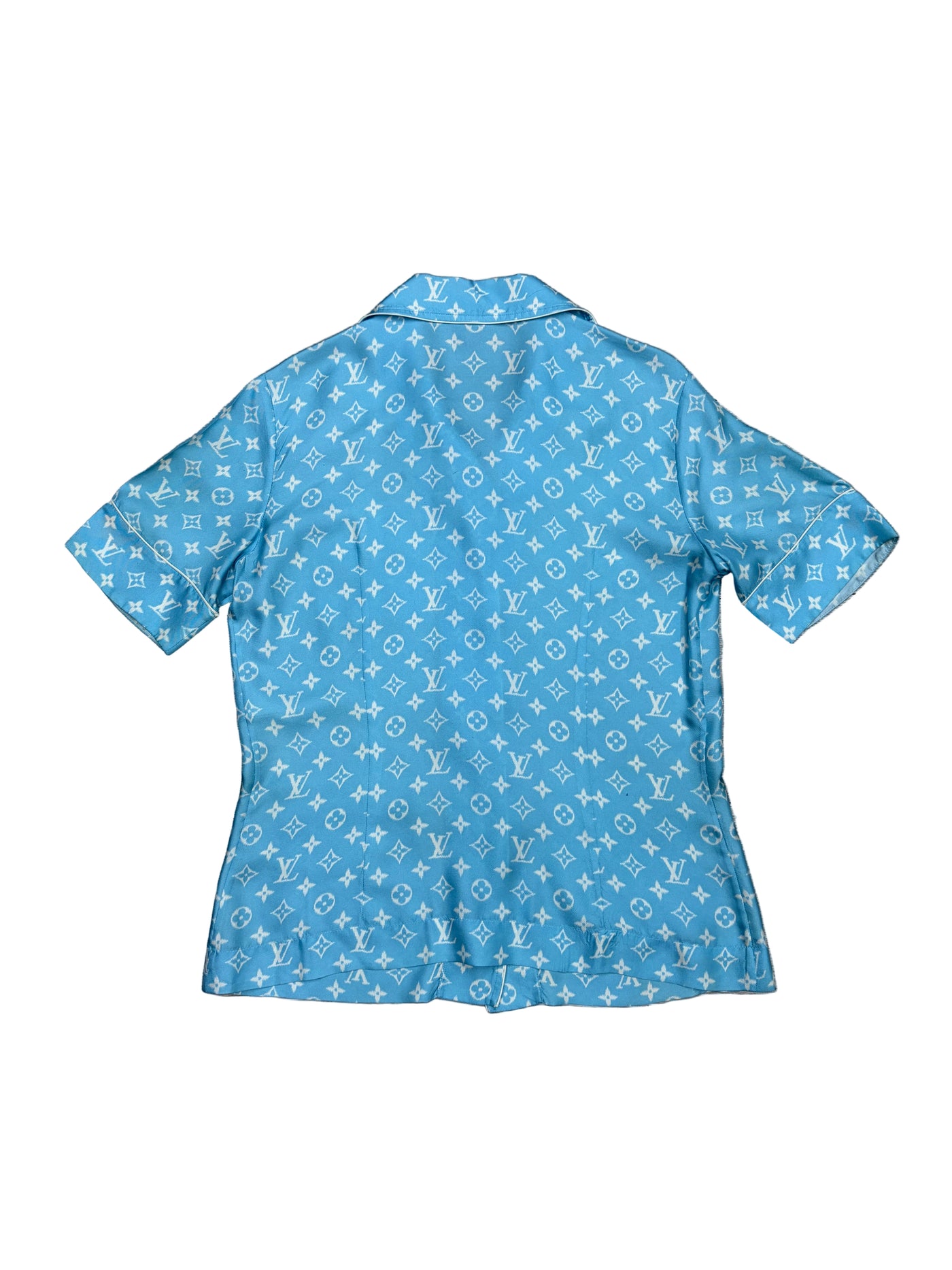 WMNS LV Silk Pajama S/S Shirt Light Blue