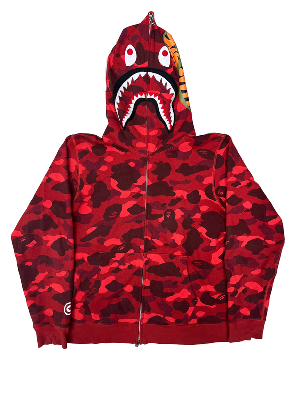 BAPE Red Camo Shark Full Zip