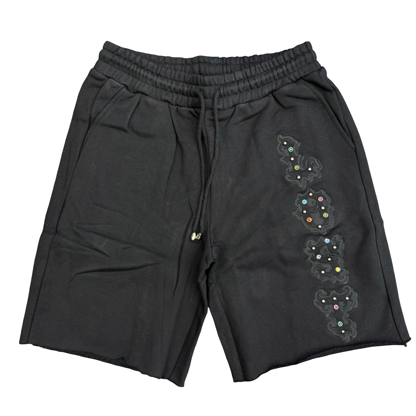 Lost Intricacy Blackout Patch Shorts Rainbow Stones