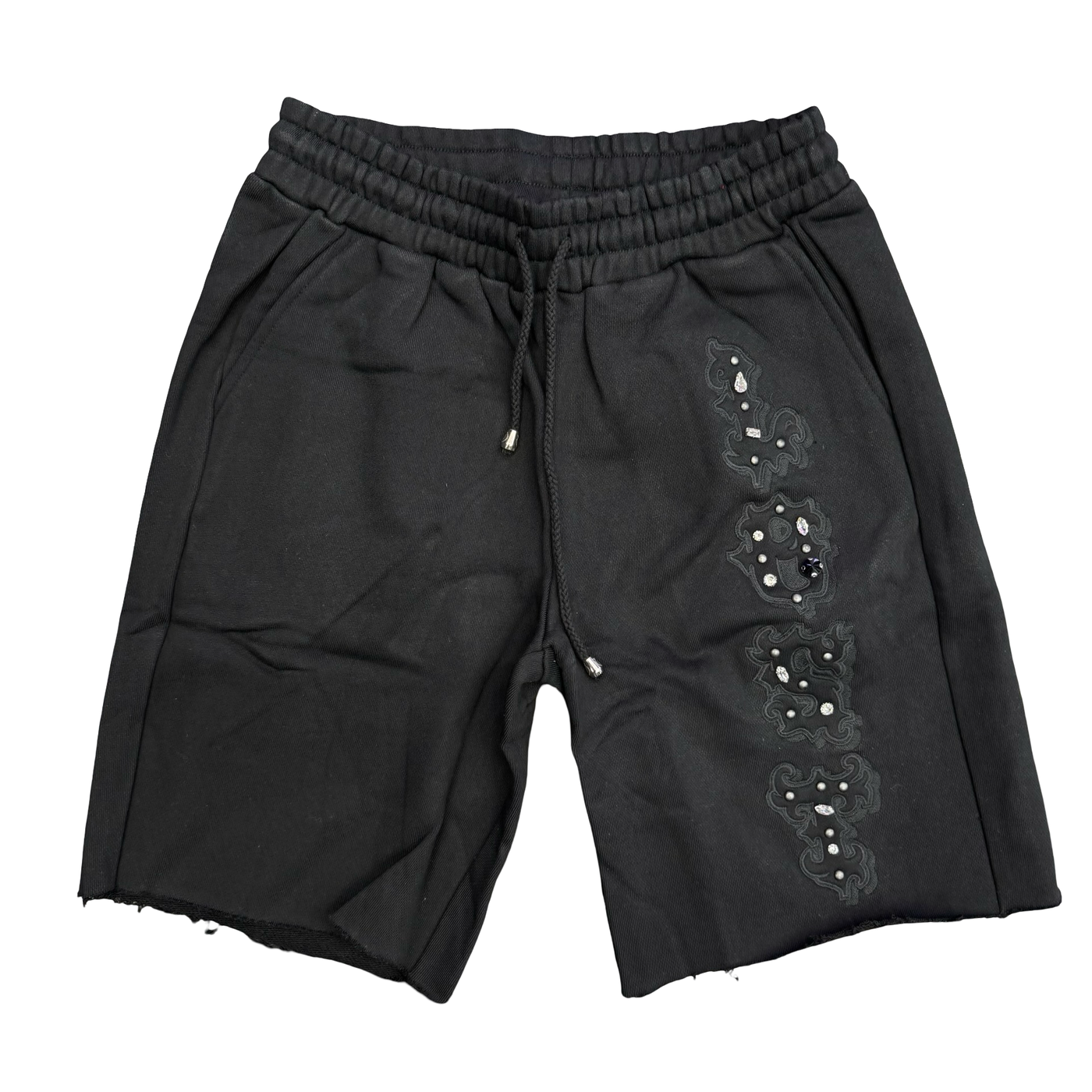 Lost Intricacy Blackout Patch Shorts Clear Stones
