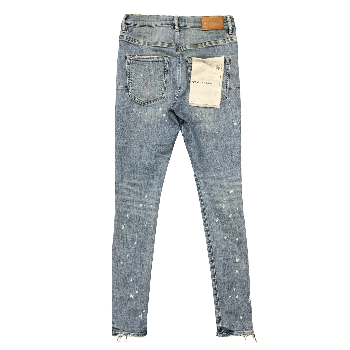Purple Brand Paint Splatter Jeans Washed Blue