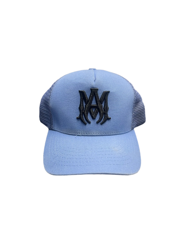 Amiri MA Logo Trucker Hat Baby Blue
