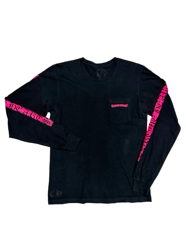 Chrome Hearts Pink Logo LS T Shirt