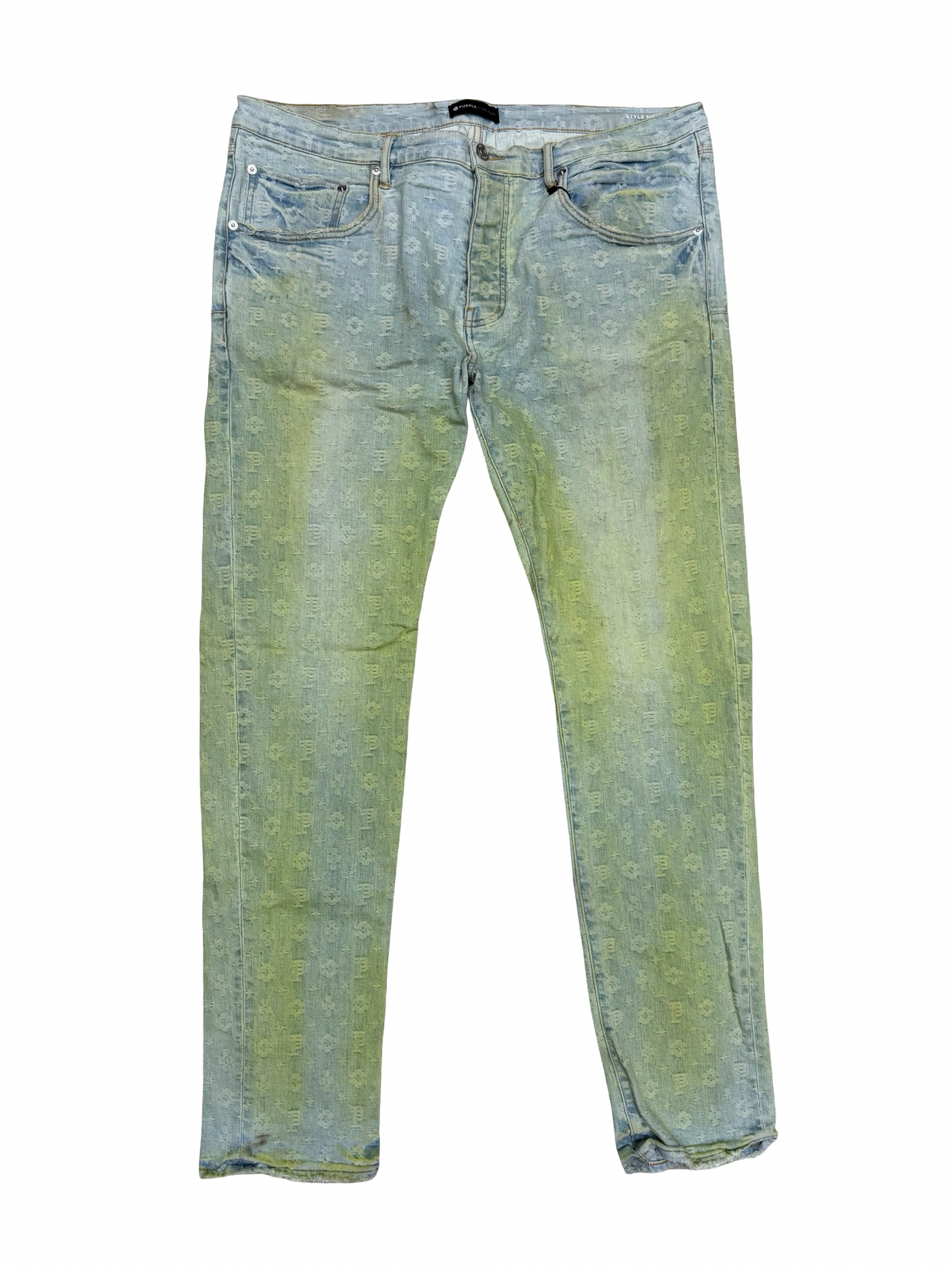 Purple Brand Monogram Low-Rise Slim Jeans