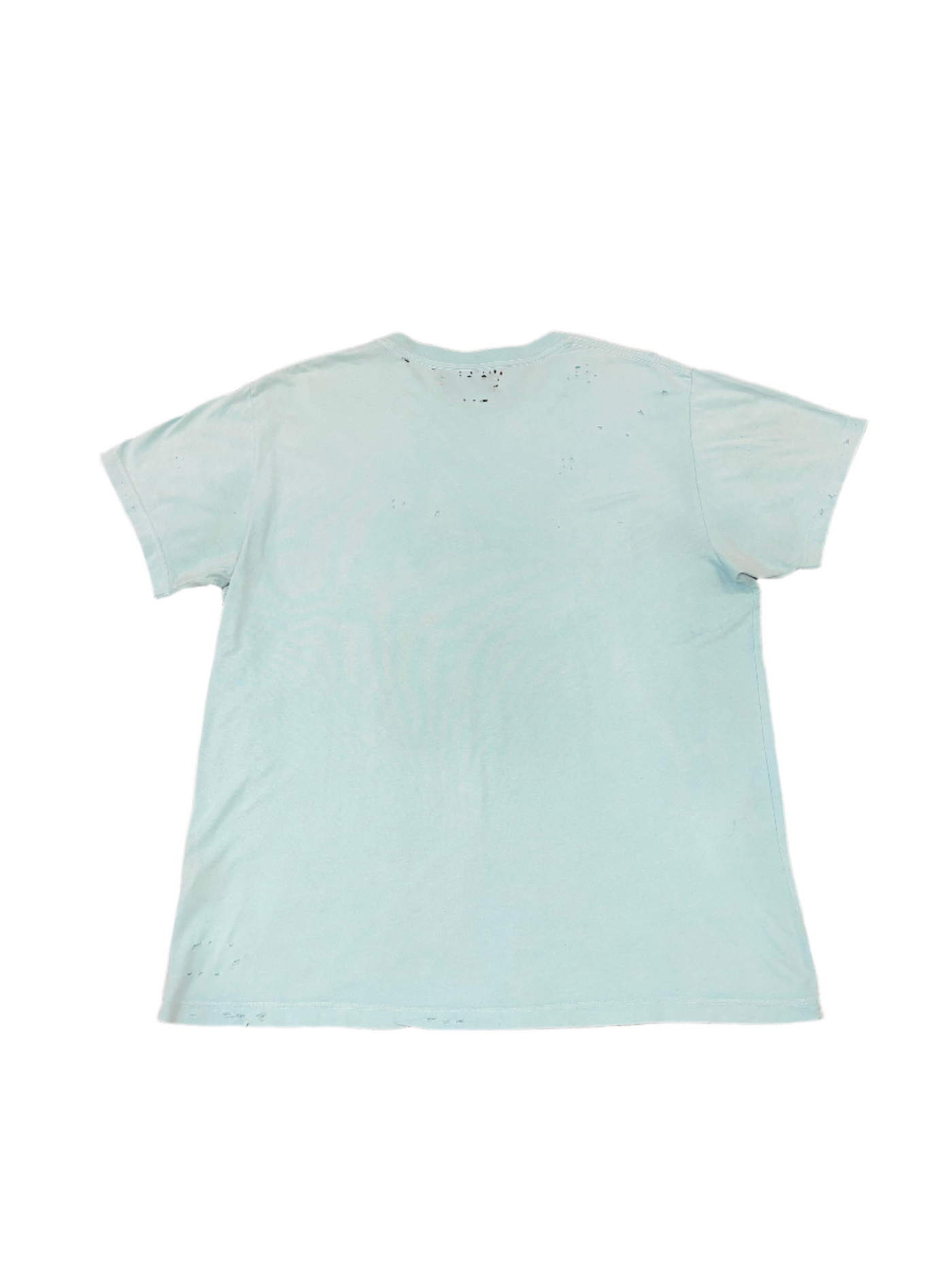 Amiri Distressed Teddy T-Shirt Blue