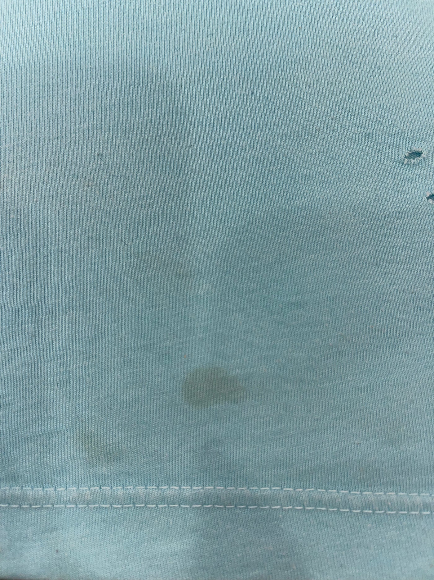 Amiri Distressed Teddy T-Shirt Blue