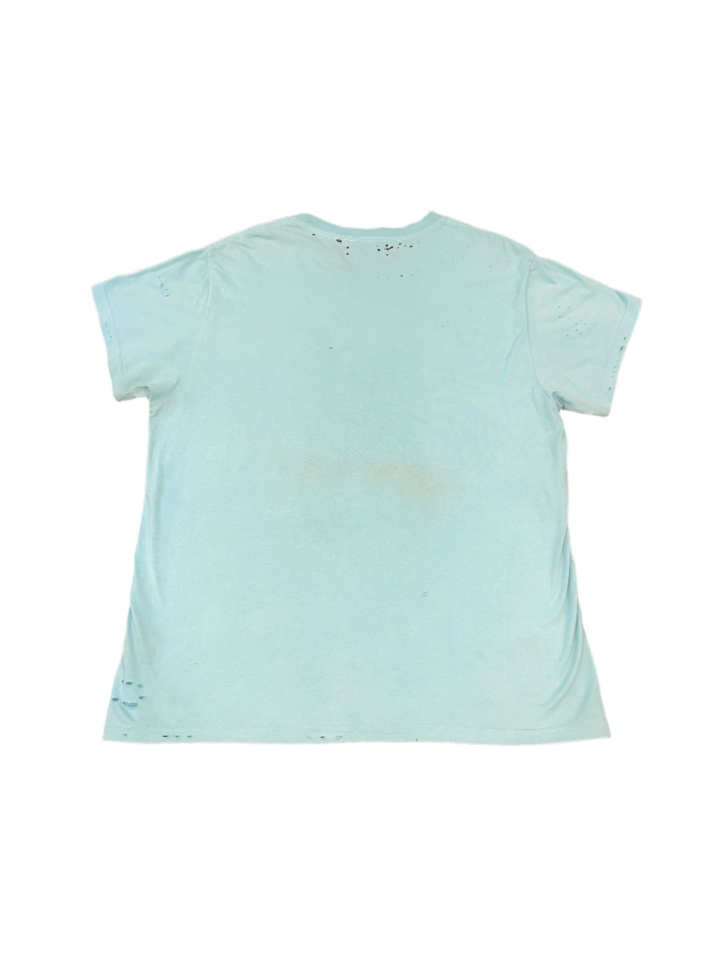 Amiri Distressed Teddy T-Shirt Blue
